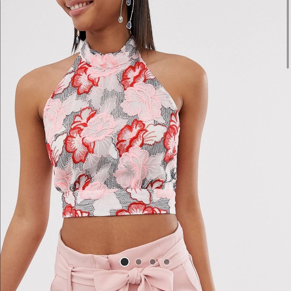 NWT River Island High Neck Floral Print Blouse - Picture 2 of 8